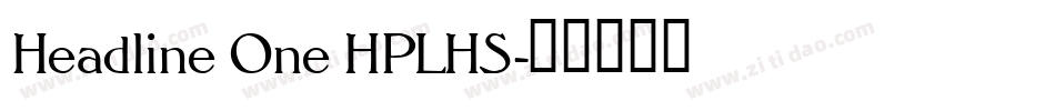 Headline One HPLHS字体转换